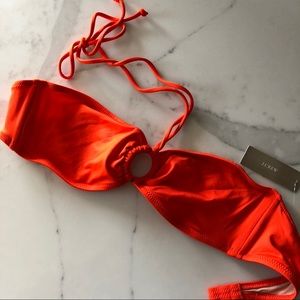 J.CREW orange bandeau swim top